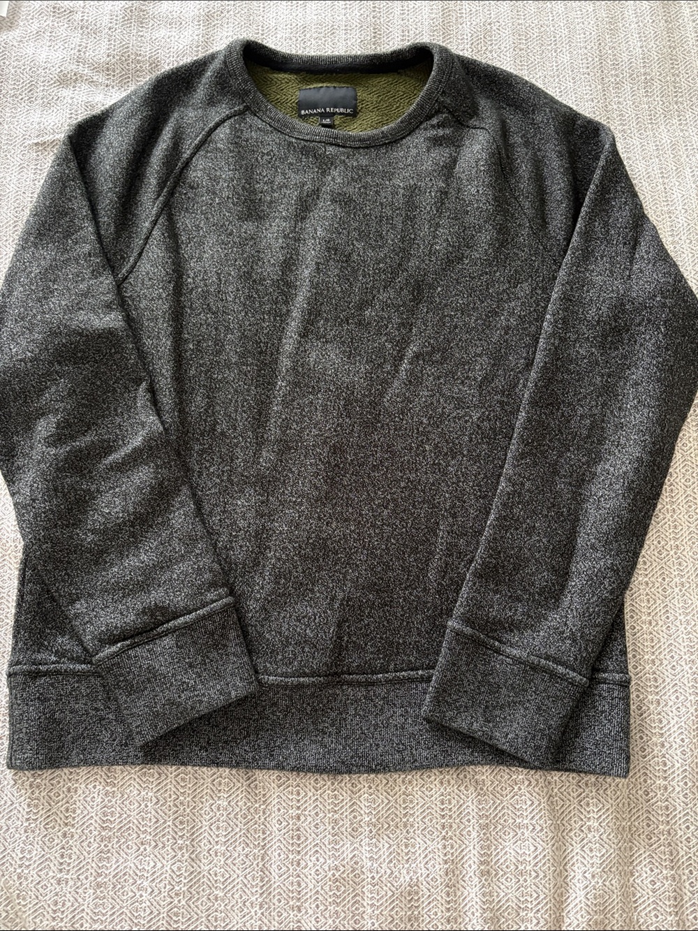 Banana Republic Men's Dark Charcoal Heather Crewneck Sweater